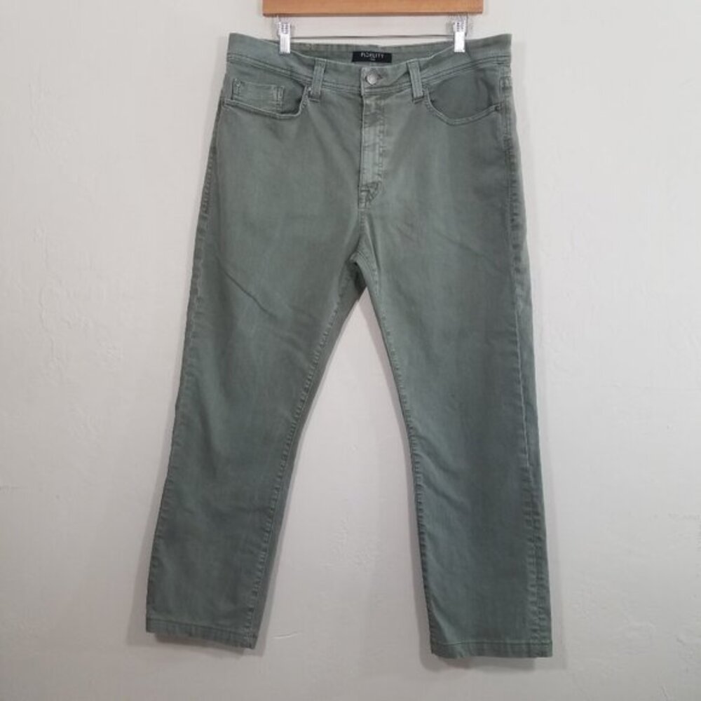 Fidelity Denim JIMMY Soft Green Straight Leg Jeans Size 38